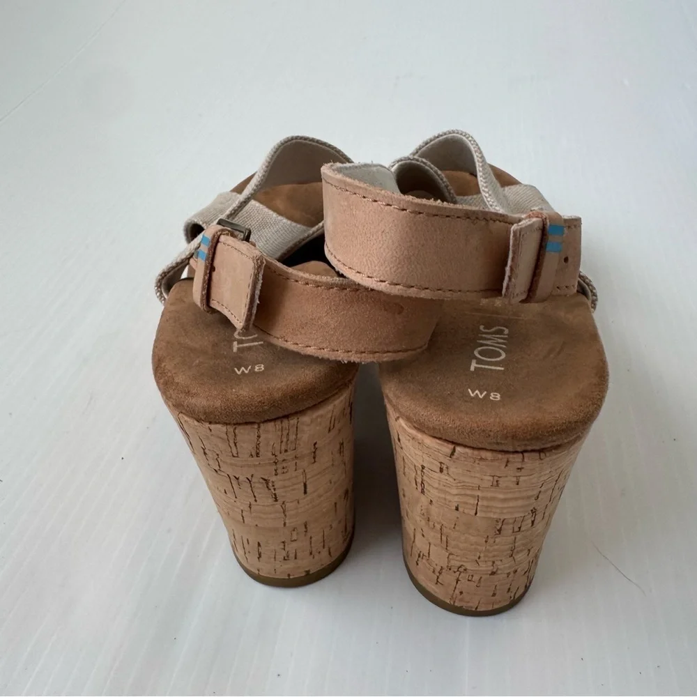 Toms Ibiza platform Natural Wedge Sandals